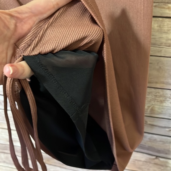 NBD MIDI SKIRT Terra Cotta Drawstring Ruched Size Small B2 - Picture 5 of 5